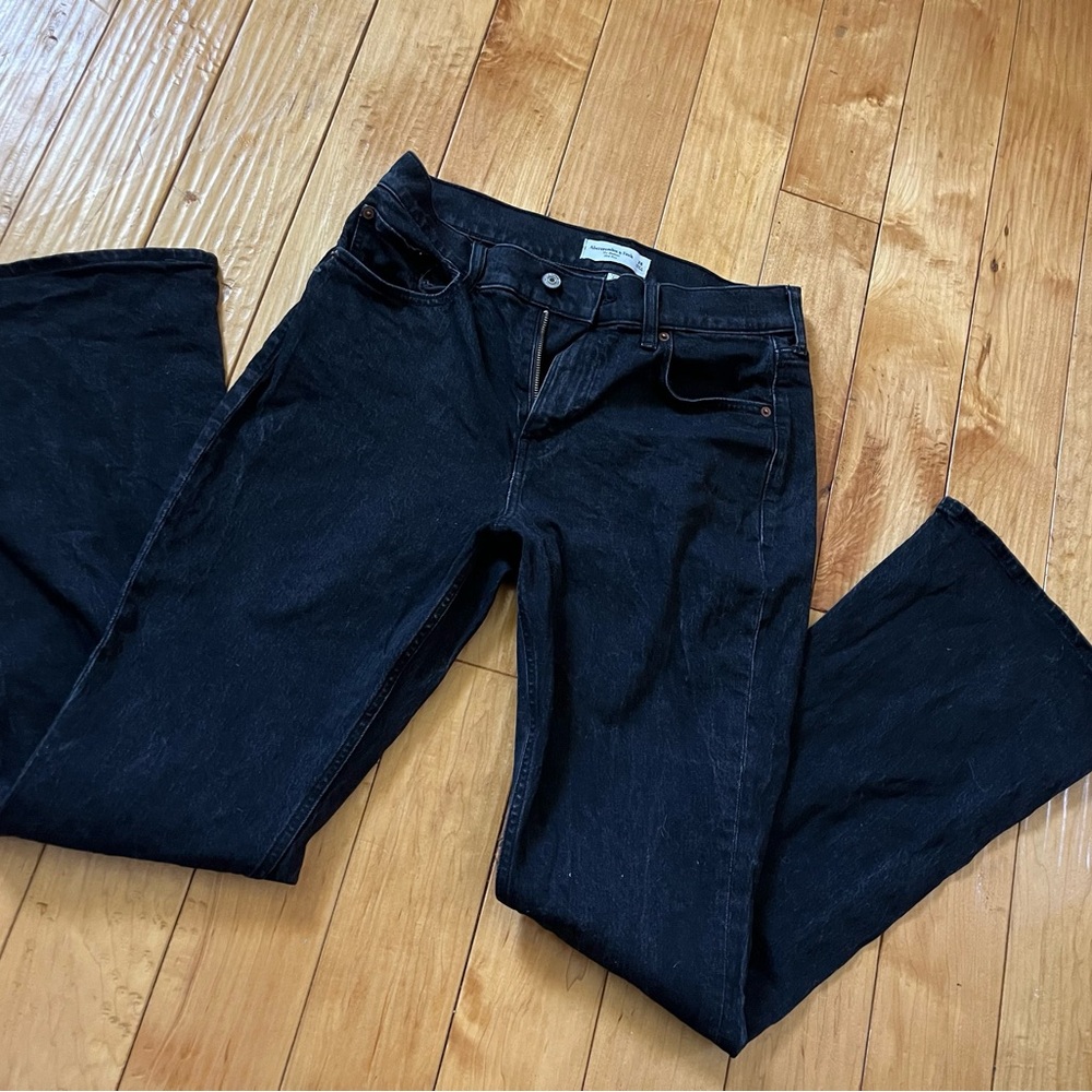 Abercrombie & Fitch Black Wide-Leg Women's Jeans